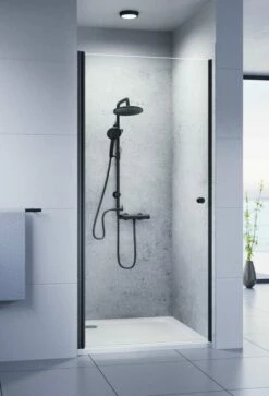 Dusar Glass 6 Evolution Vario Drehtür In Nische Schwarz Matt