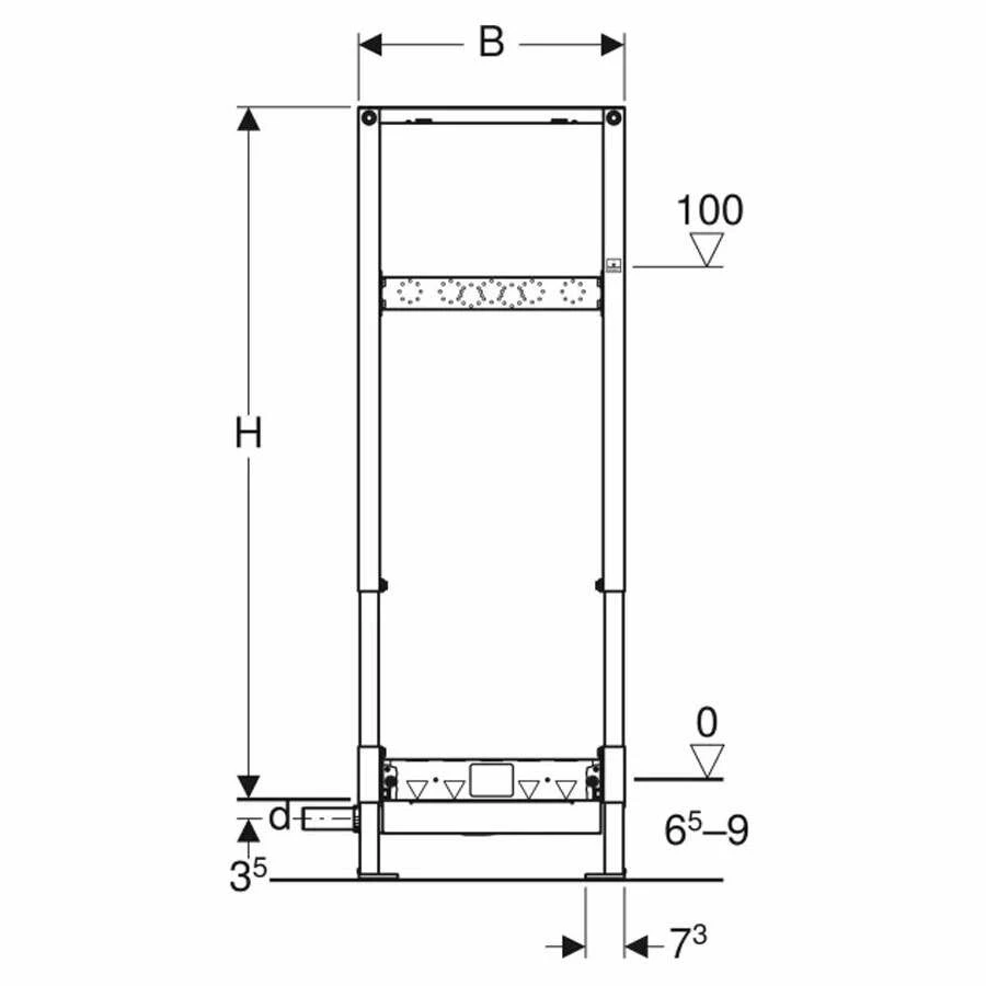 Geberit Duofix Element Für Dusche 130 Cm Mit Wandablauf, Wandarmatur AP D40 – Bild 3