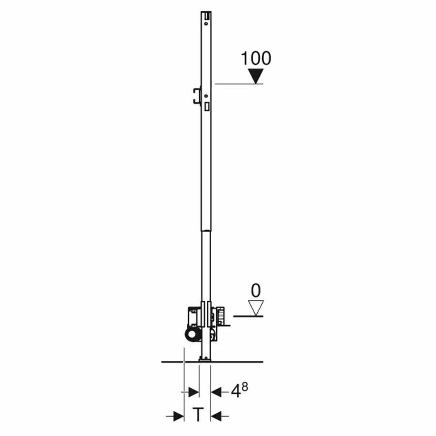 Geberit Duofix Element Für Dusche 130 Cm Mit Wandablauf, Wandarmatur AP D40 – Bild 4