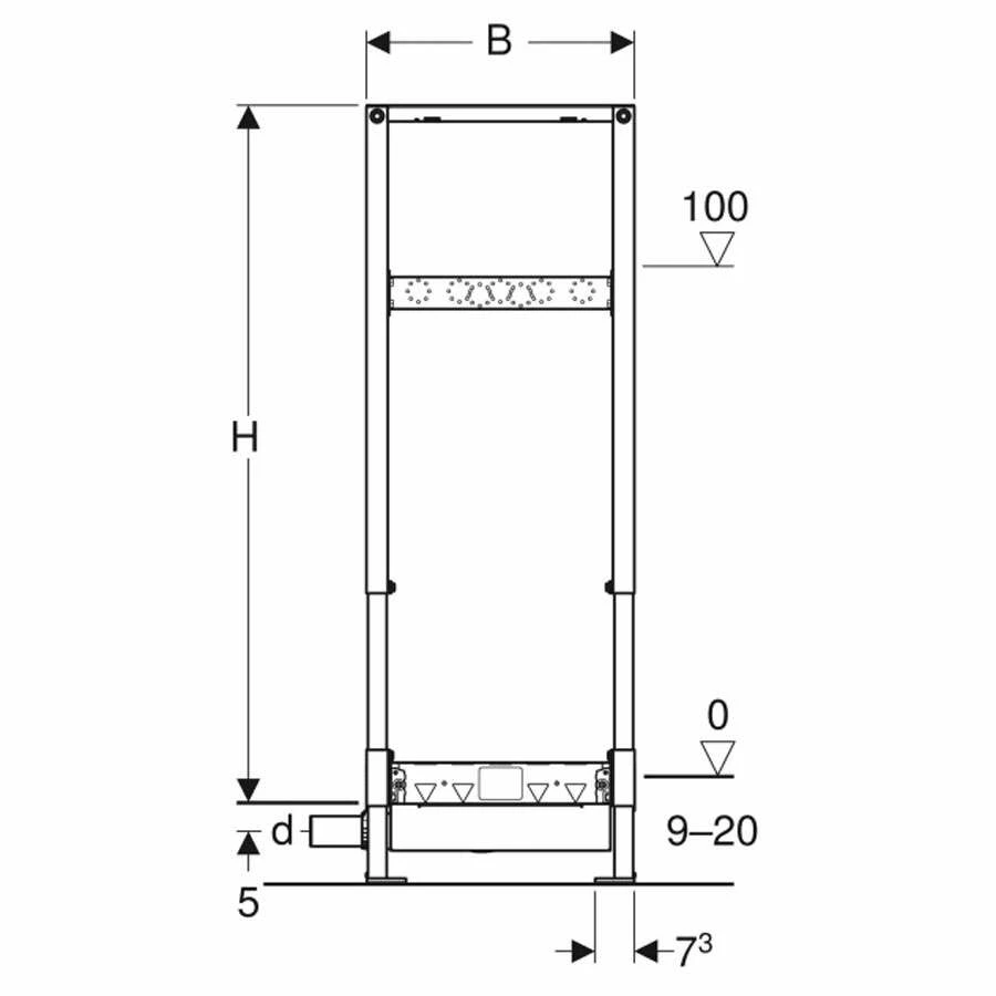 Geberit Duofix Element Für Dusche 130 Cm Mit Wandablauf, Wandarmatur AP D50 – Bild 2