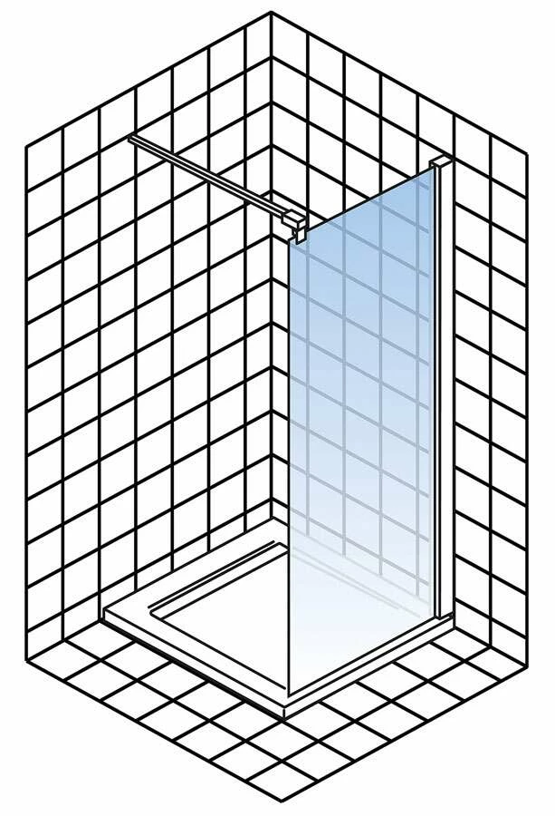 Schulte Toura Duschwand Walk-In 8 Mm Express Plus Black Style – Bild 3