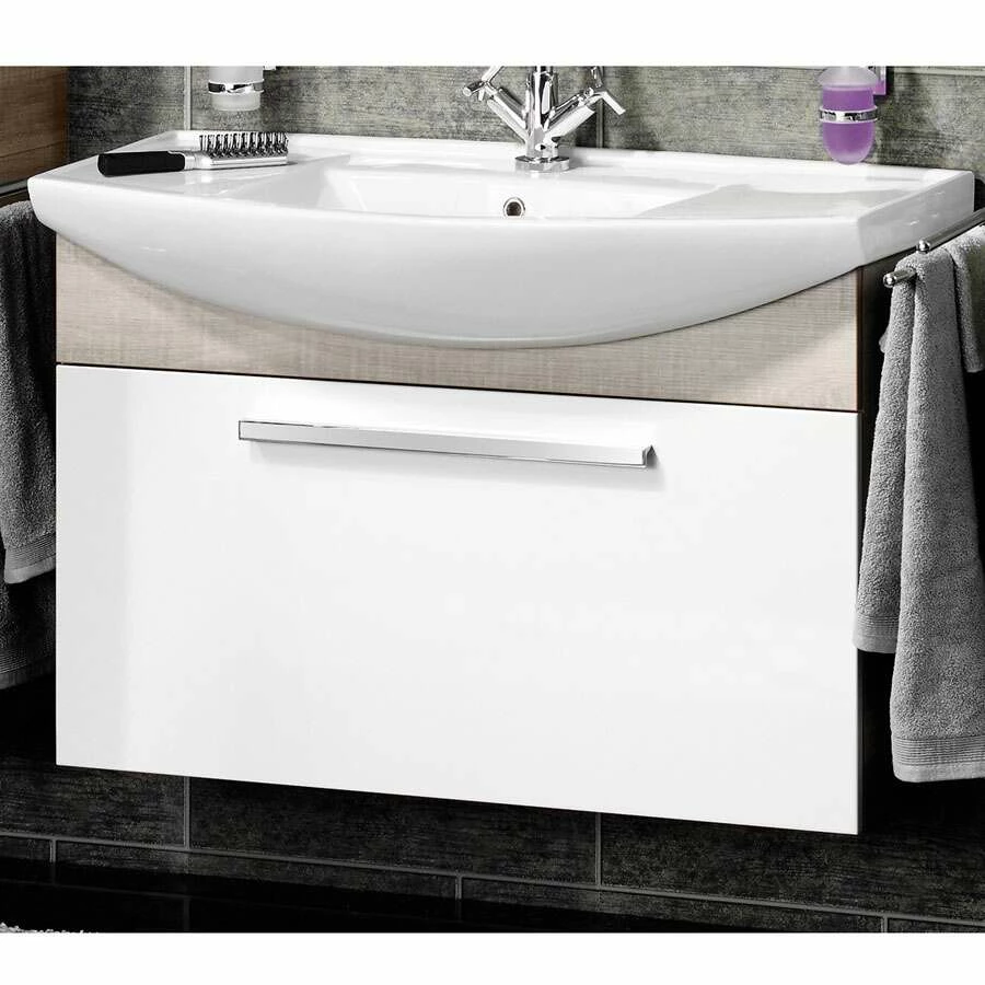 Fackelmann Badmöbelset A-Vero 102 Cm, Eiche Weiß