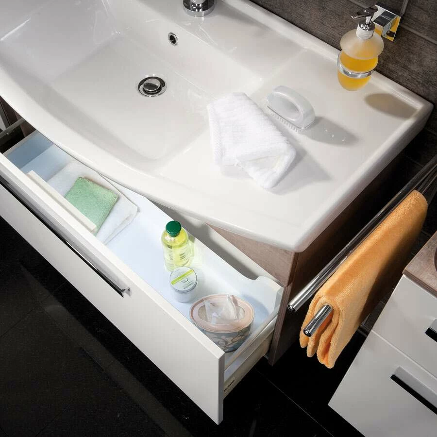 Fackelmann Badmöbelset A-Vero 102 Cm, Eiche Weiß – Bild 5