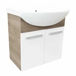 Fackelmann Badmöbelset A-Vero 65 Cm, Eiche Weiß