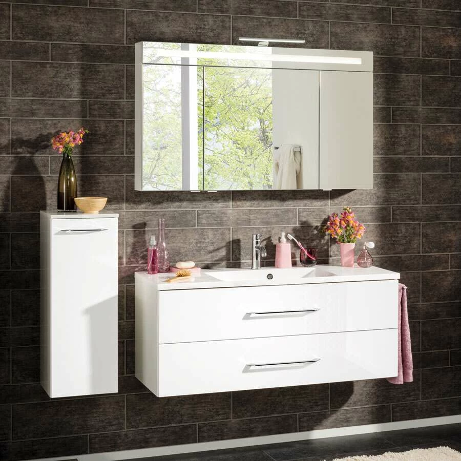 Fackelmann Badmöbelset B.Clever 120 Cm Mit Spiegelschrank, Weiß – Bild 4