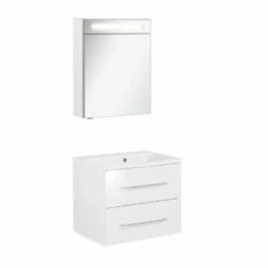 Fackelmann Badmöbelset B.Clever 60 Cm Mit Spiegelschrank, Weiß
