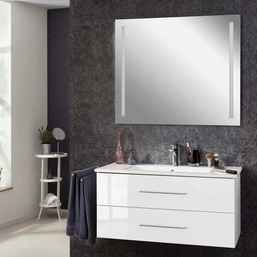 Fackelmann Badmöbelset B.Perfekt 100 Cm Mit Spiegel, Weiß – Bild 4