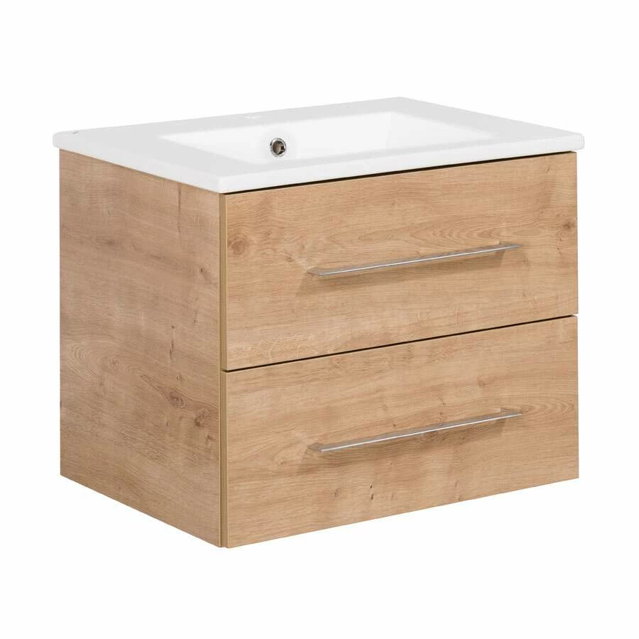 Fackelmann Badmöbelset B.Perfekt 60 Cm Mit Spiegel, Ast Eiche â Bild 2