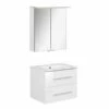 Fackelmann Badmöbelset B.Perfekt 60 Cm Mit Spiegelschrank, Weiß