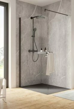 Schulte Garant 2.0 Duschwand Walk In Mit Ablage Black Style