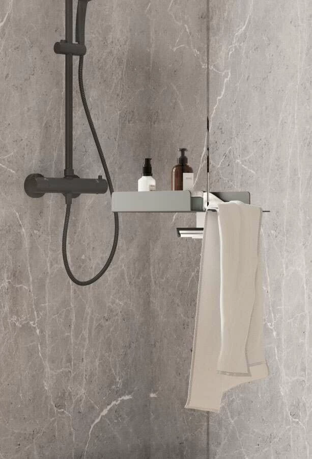 Schulte Garant 2.0 Duschwand Walk In Mit Ablage Black Style – Bild 2