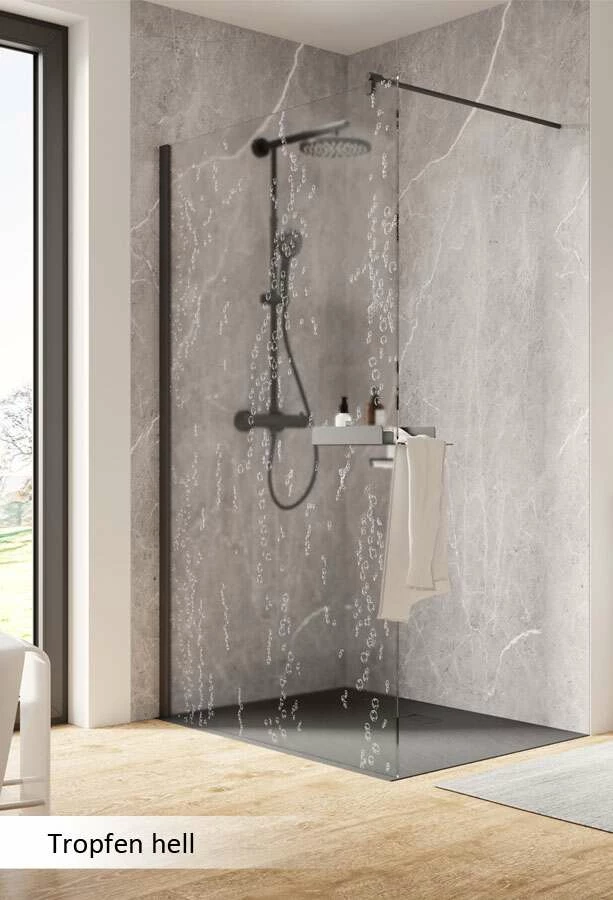 Schulte Garant 2.0 Duschwand Walk In Mit Ablage Black Style – Bild 9