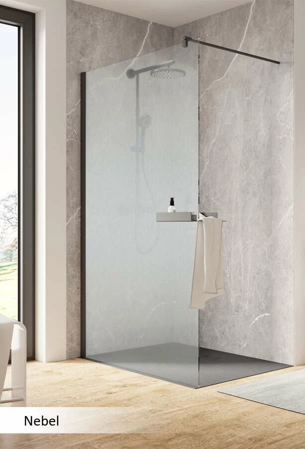 Schulte Garant 2.0 Duschwand Walk In Mit Ablage Black Style – Bild 10