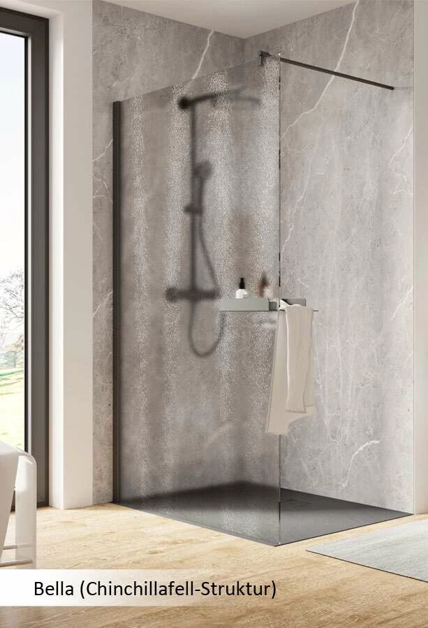 Schulte Garant 2.0 Duschwand Walk In Mit Ablage Black Style – Bild 5