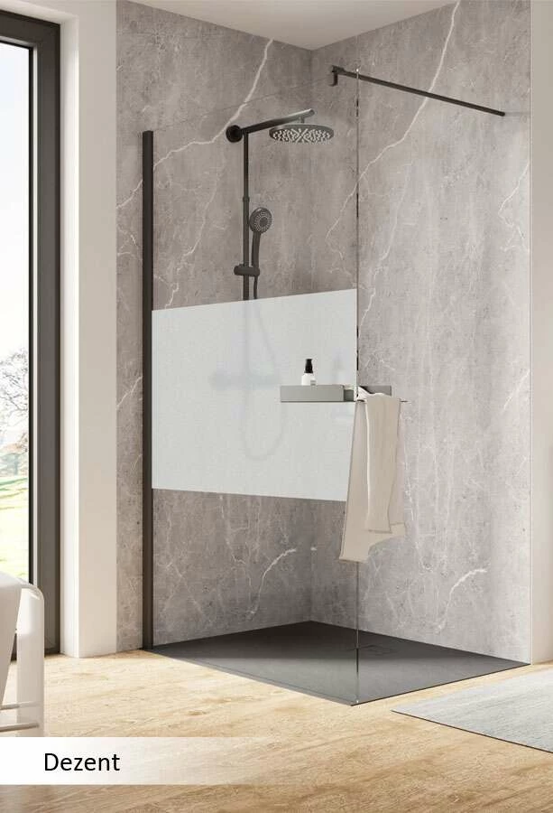 Schulte Garant 2.0 Duschwand Walk In Mit Ablage Black Style – Bild 8