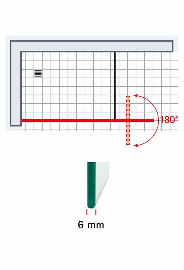 Schulte Garant 2.0 Duschwand Walk In Mit Beweglichem Element Black Style – Bild 2