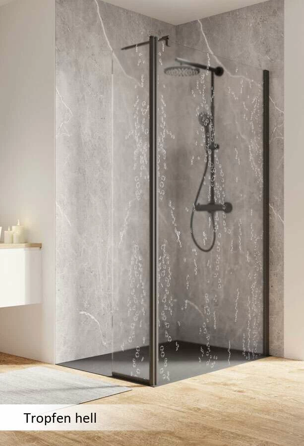 Schulte Garant 2.0 Duschwand Walk In Mit Beweglichem Element Black Style – Bild 8