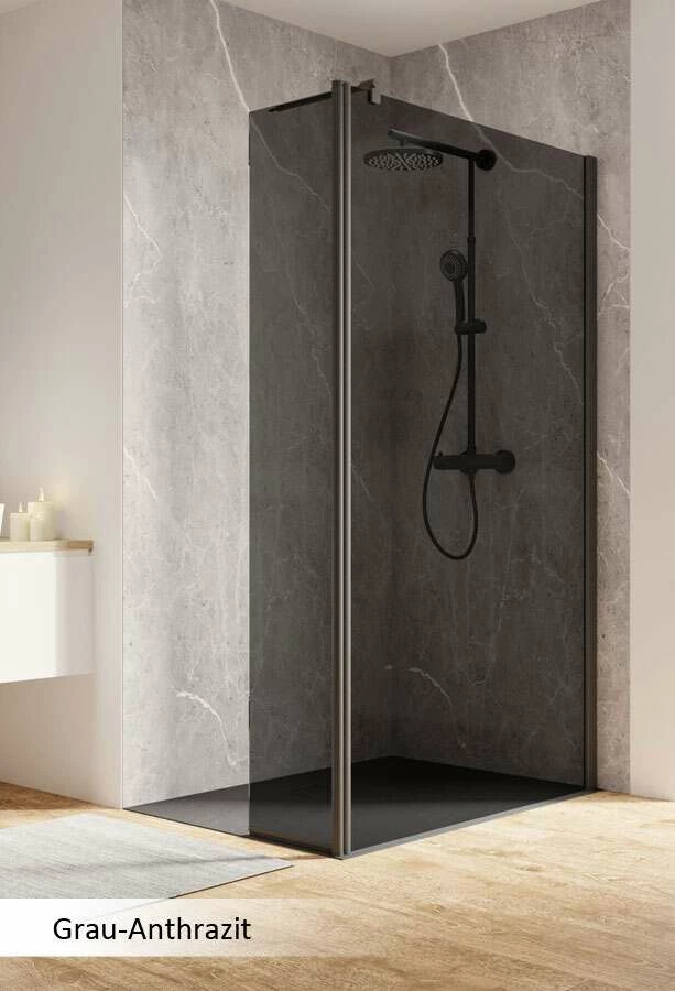 Schulte Garant 2.0 Duschwand Walk In Mit Beweglichem Element Black Style – Bild 3