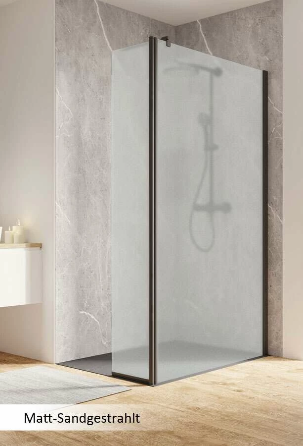 Schulte Garant 2.0 Duschwand Walk In Mit Beweglichem Element Black Style – Bild 6