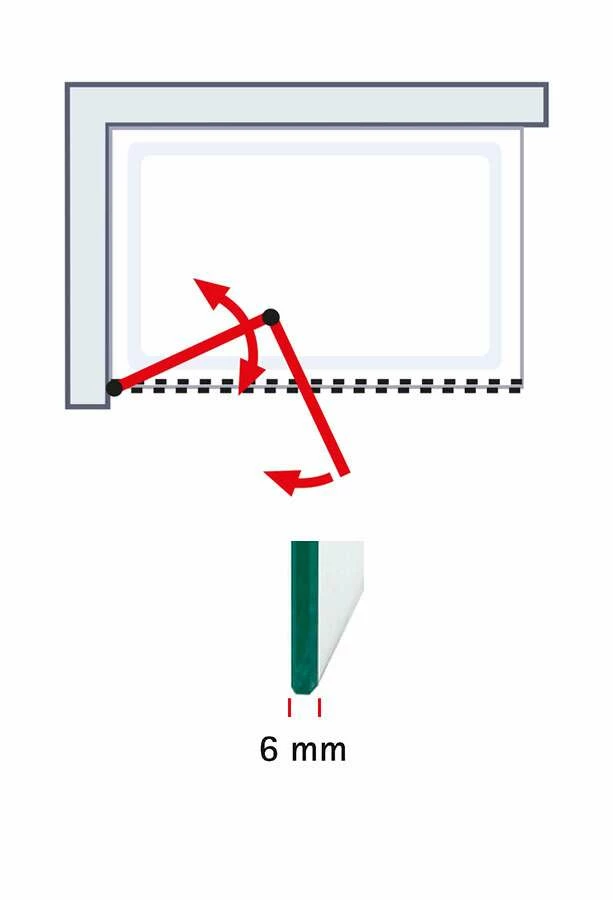 Schulte Garant 2.0 Duschwand Walk In Drehfalttür Black Style – Bild 2