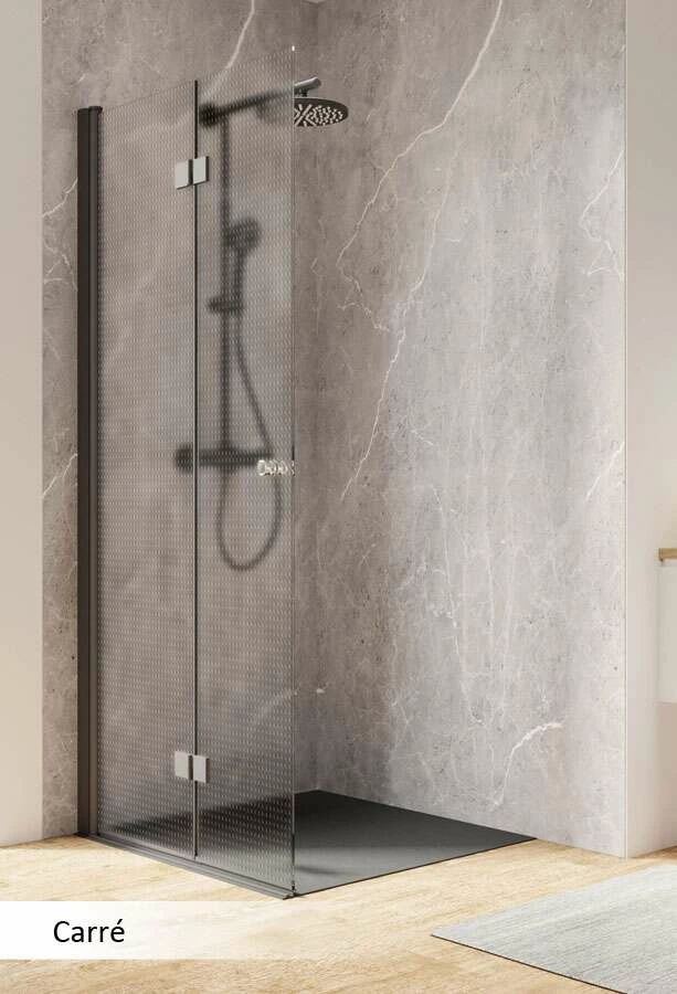 Schulte Garant 2.0 Duschwand Walk In Drehfalttür Black Style – Bild 5