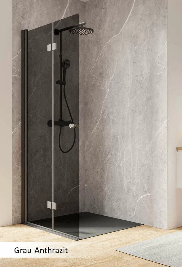 Schulte Garant 2.0 Duschwand Walk In Drehfalttür Black Style – Bild 6