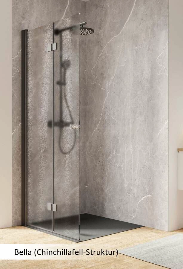 Schulte Garant 2.0 Duschwand Walk In Drehfalttür Black Style – Bild 7