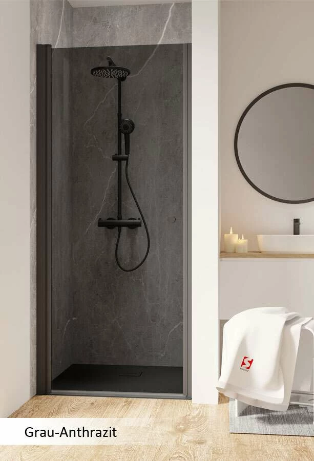 Schulte Garant 2.0 Drehtür In Nische Durchpendelbar Black Style – Bild 4