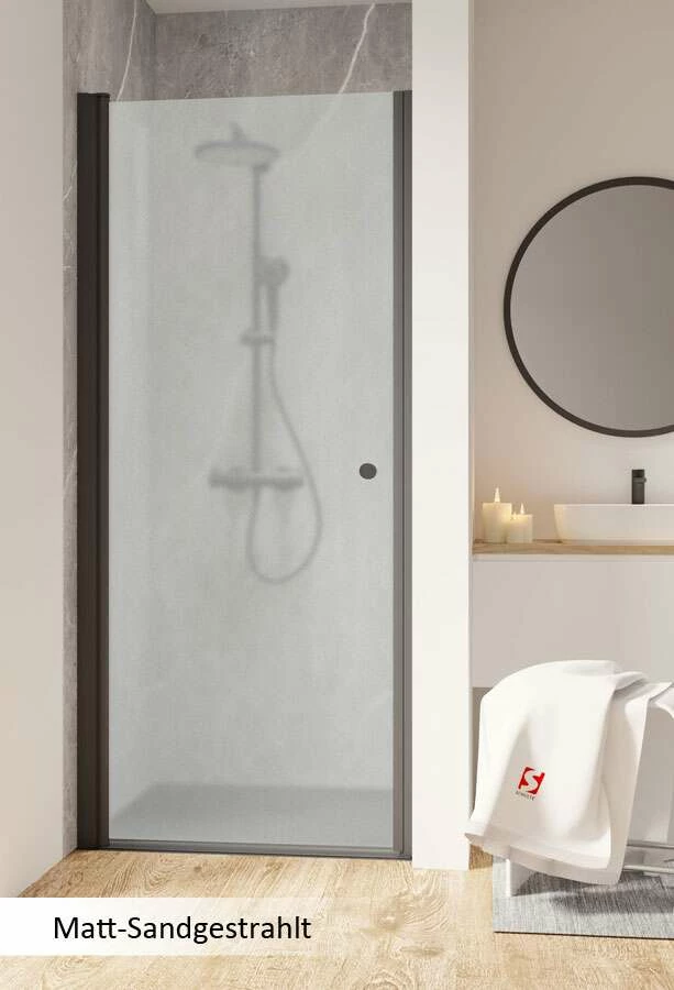 Schulte Garant 2.0 Drehtür In Nische Durchpendelbar Black Style – Bild 8