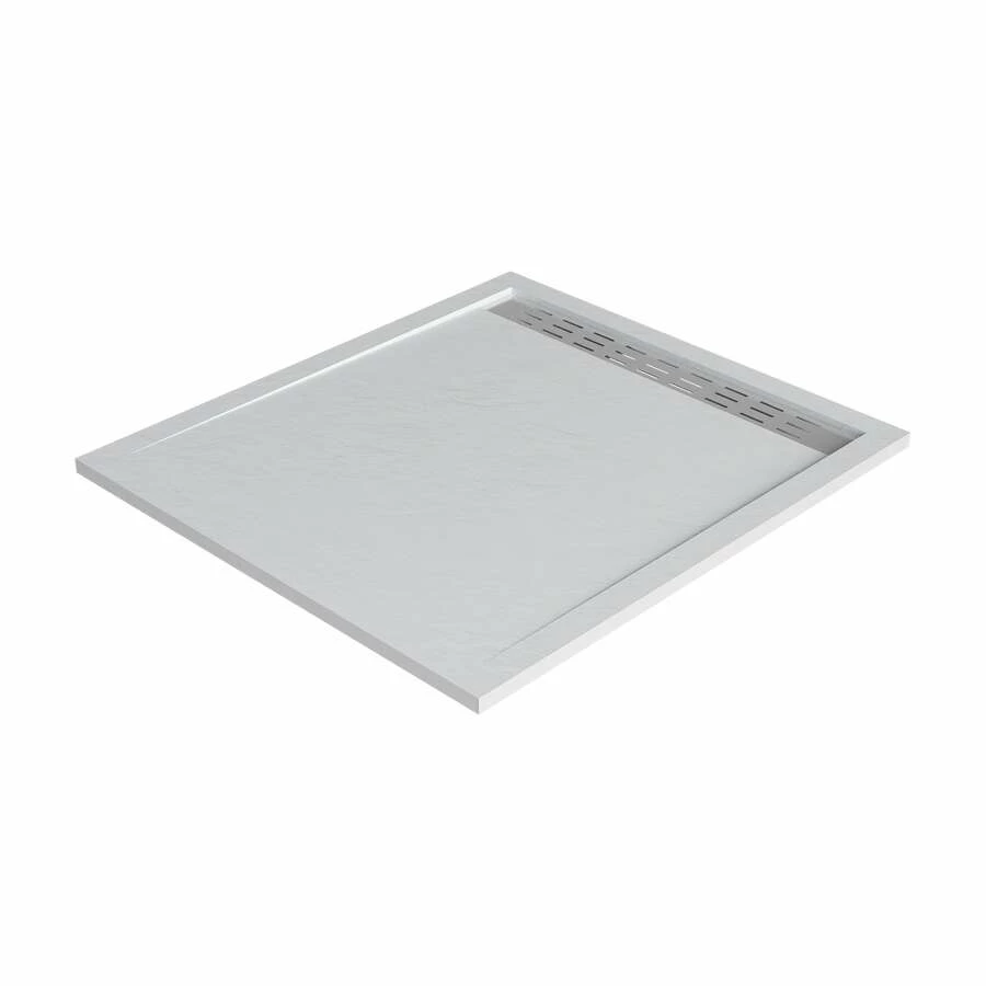 Duschmeister Duschwanne Mineralguss Weiss Mit Rinne 100x90 Vero 63