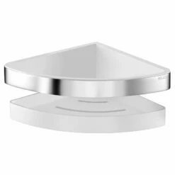 Keuco Moll Eckduschkorb 2-teilig Metall Herrausnehmbarer Kunststoff-Einsatz, Chrom