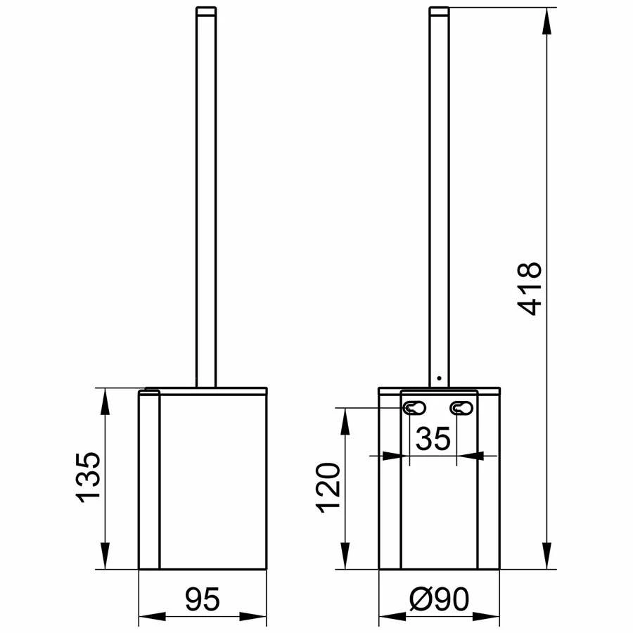 Keuco Plan WC BĂŒrstengarnitur Komplett Schwarz Chrom â Bild 2