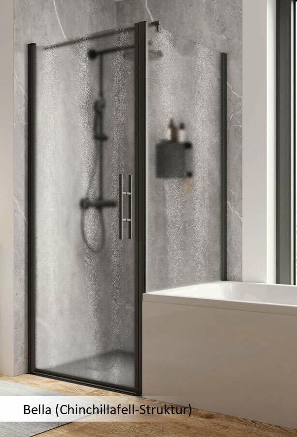 Schulte Garant 2.0 Drehtür Mit Verkürzter Seitenwand Auf Badewanne Black Style – Bild 3