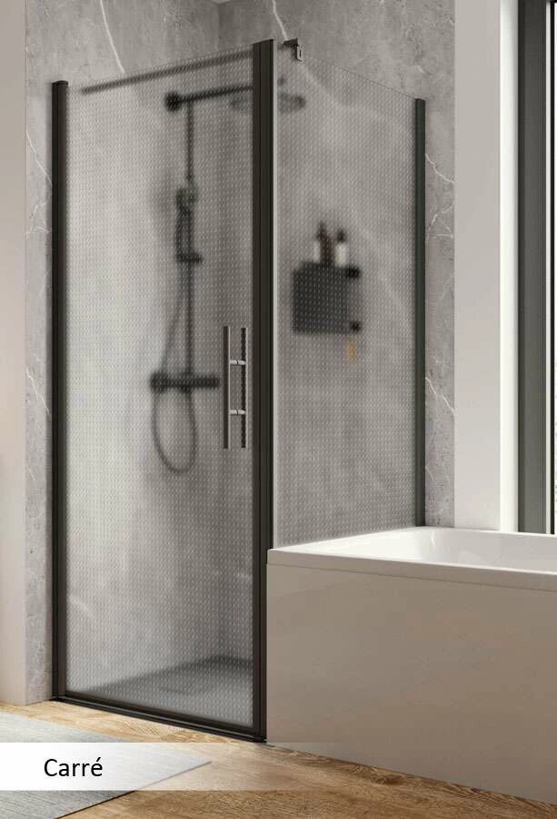 Schulte Garant 2.0 Drehtür Mit Verkürzter Seitenwand Auf Badewanne Black Style – Bild 6