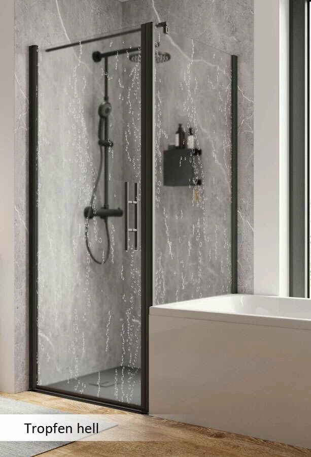 Schulte Garant 2.0 Drehtür Mit Verkürzter Seitenwand Auf Badewanne Black Style – Bild 9