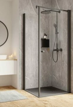 Schulte Garant 2.0 Drehtür Mit Schwenkbarer Seitenwand Black Style