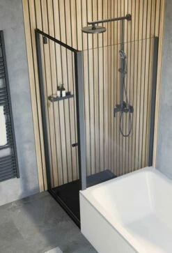 Schulte Trend 2.0 Drehtür Inklusive Verkürzter Seitenwand Black Style