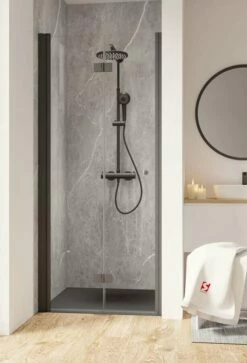 Schulte Garant 2.0 Drehfalttür In Nische Black Style