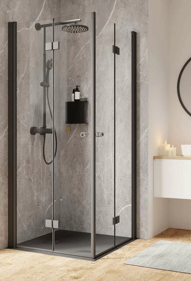 Schulte Garant 2.0 DrehfalttĂĽr Als Eckeinstieg Black Style