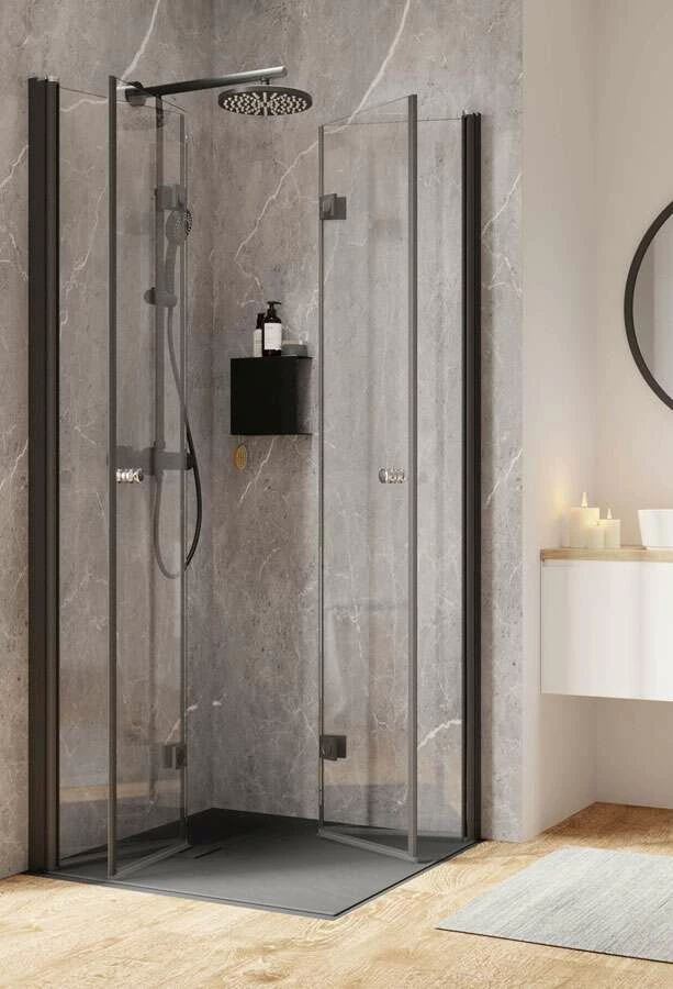 Schulte Garant 2.0 Drehfalttür Als Eckeinstieg Black Style – Bild 3