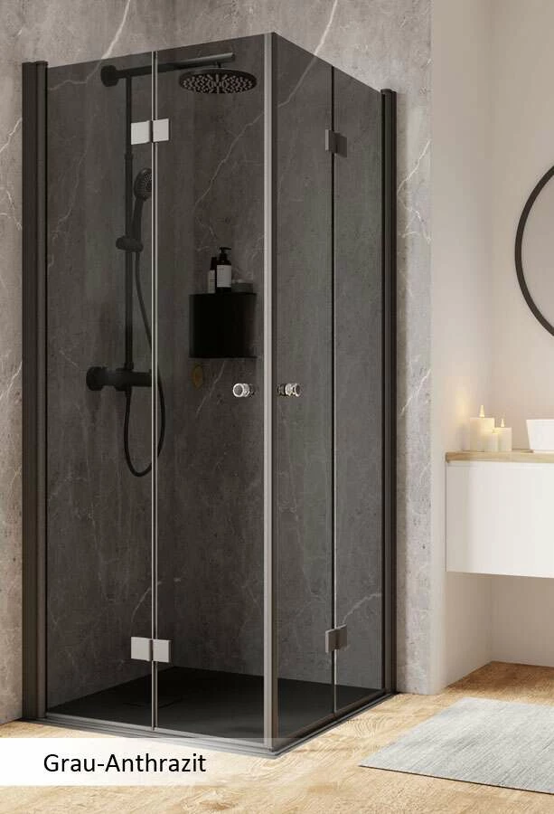 Schulte Garant 2.0 Drehfalttür Als Eckeinstieg Black Style – Bild 4