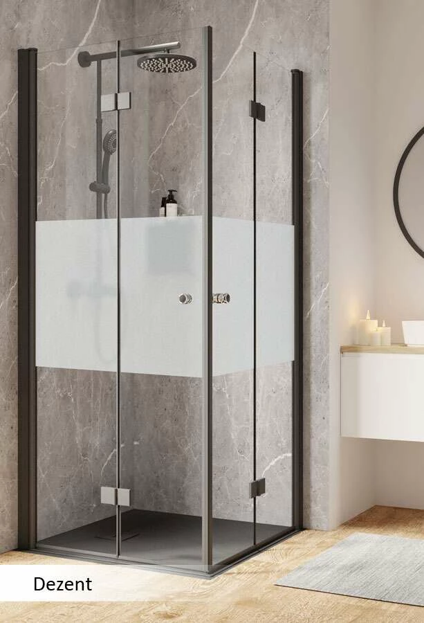 Schulte Garant 2.0 Drehfalttür Als Eckeinstieg Black Style – Bild 8