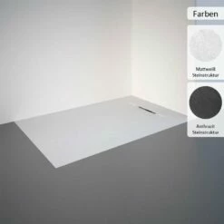 Schulte Duschwanne Mineralguss DWM-Tec Rechteck Mit Steinstruktur