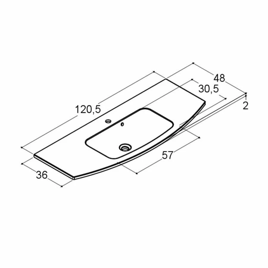 Dansani Badmöbelset Multo+ Limbo 120 Cm 2T, Weiß Hochglanz – Bild 4