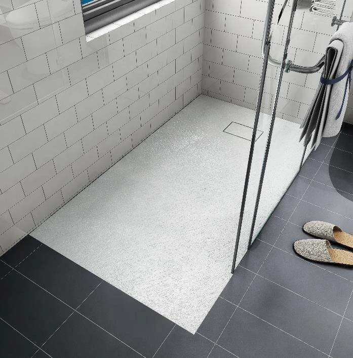 Duschwanne Duschmeister Sano 558 Mineralguss Weiß 120x90 Cm Steinoptik – Bild 3