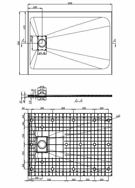 Duschwanne Duschmeister Sano 559 Mineralguss Grau 120x90cm Steinoptik – Bild 2