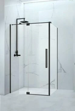 Duschmeister Drehtür Mit Seitenwand 120 90 Schwarz Matt Max F 106