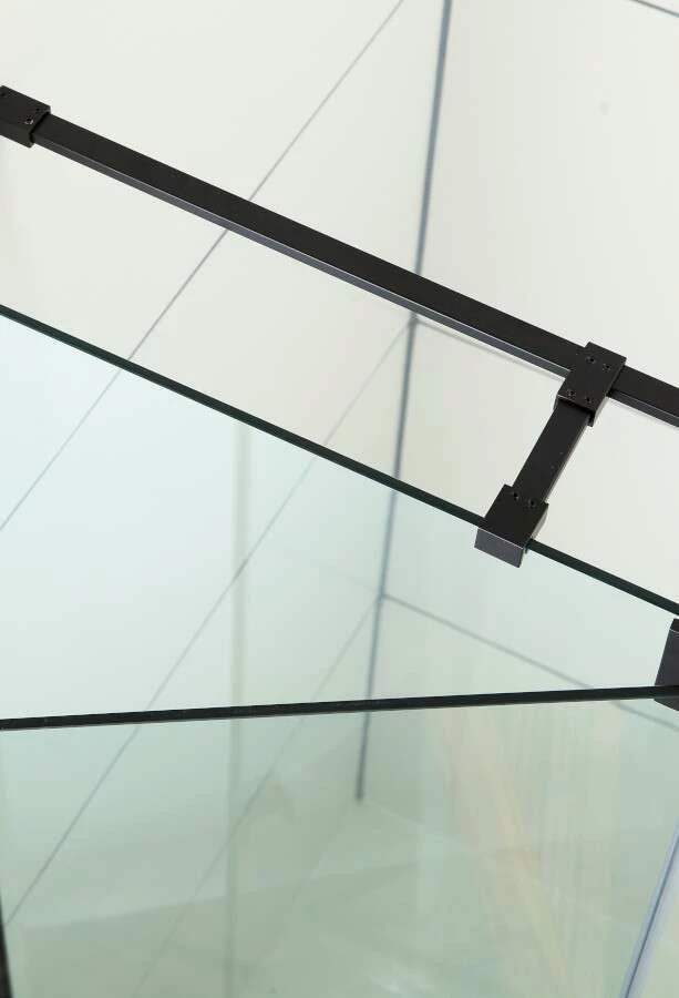 Duschmeister Drehtür Mit Seitenwand 120 90 Schwarz Matt Max F 106 – Bild 4