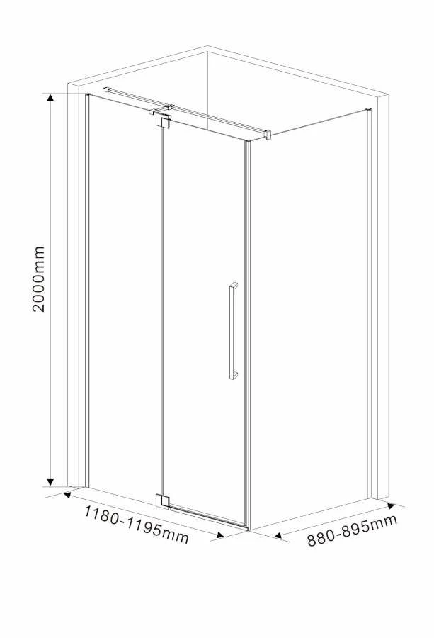 Duschmeister Drehtür Mit Seitenwand 120 90 Schwarz Matt Max F 106 – Bild 5