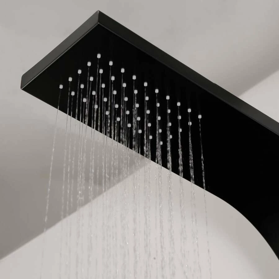 Duschmeister Duschsystem Duschpaneel Max F 115 Edelstahl Mit Überkopfbrause 150 X 15 Schwarz – Bild 3